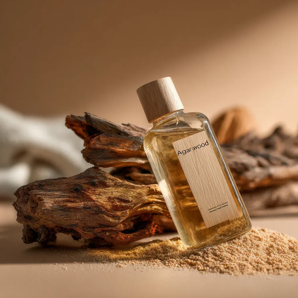Agarwood perfume on driftwood