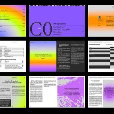 Neon editorial design board collage