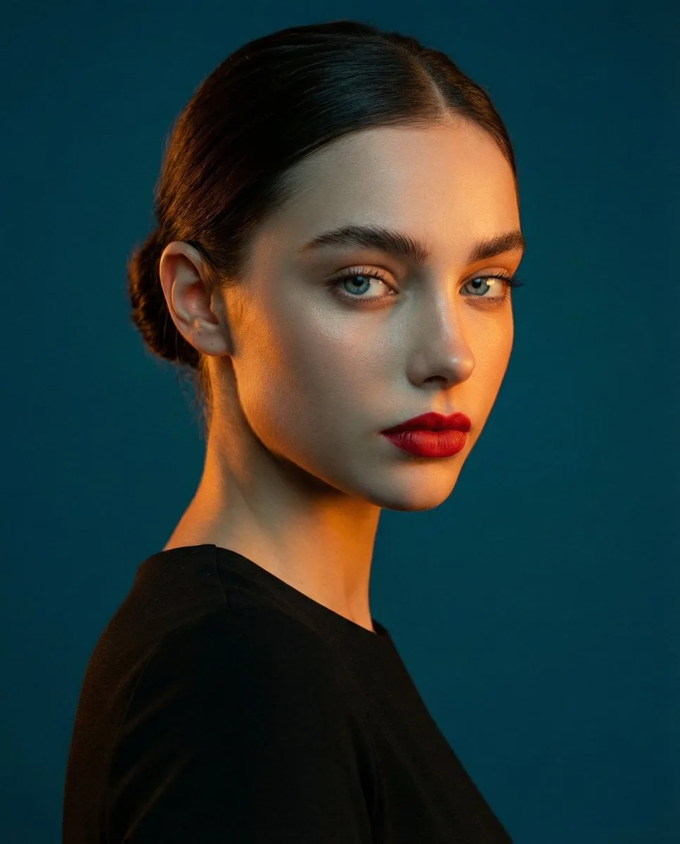 A studio portrait, medium shot