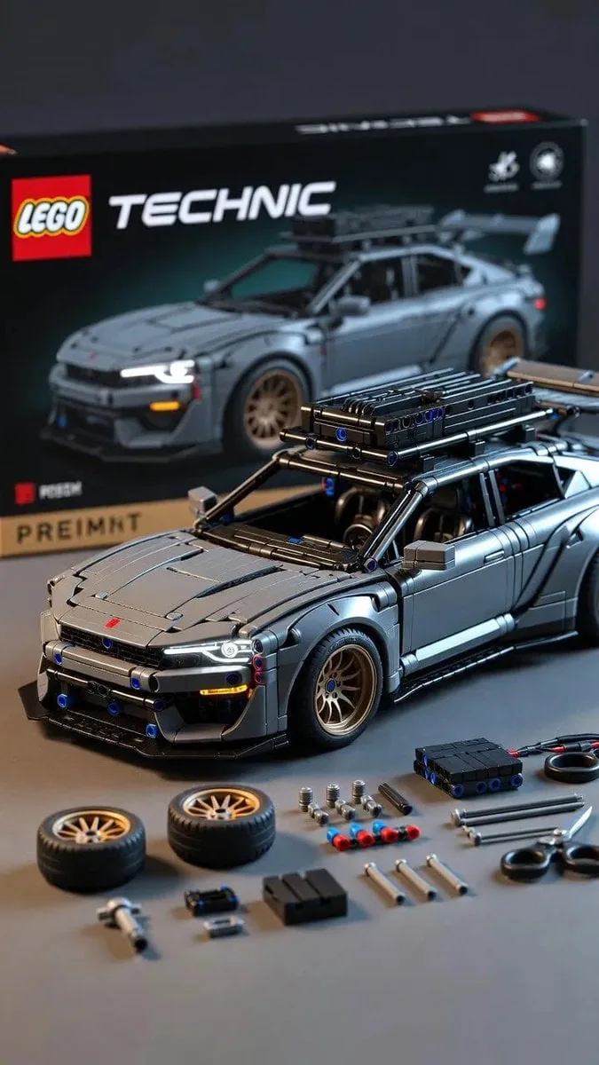 Ultra-detailed LEGO Technic studio product render