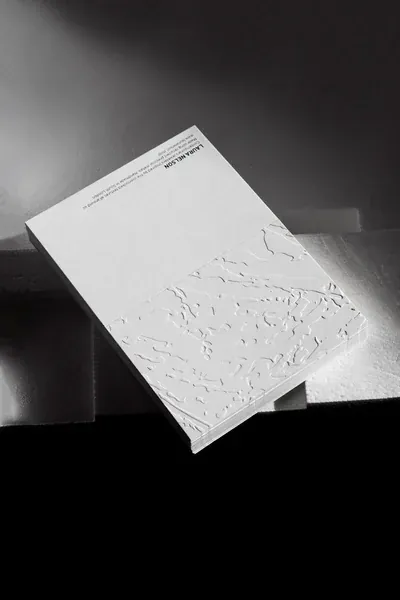 White embossed book in dramatic light