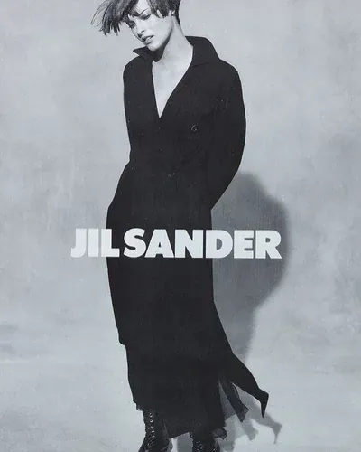 Black and white Jil Sander fashion poster