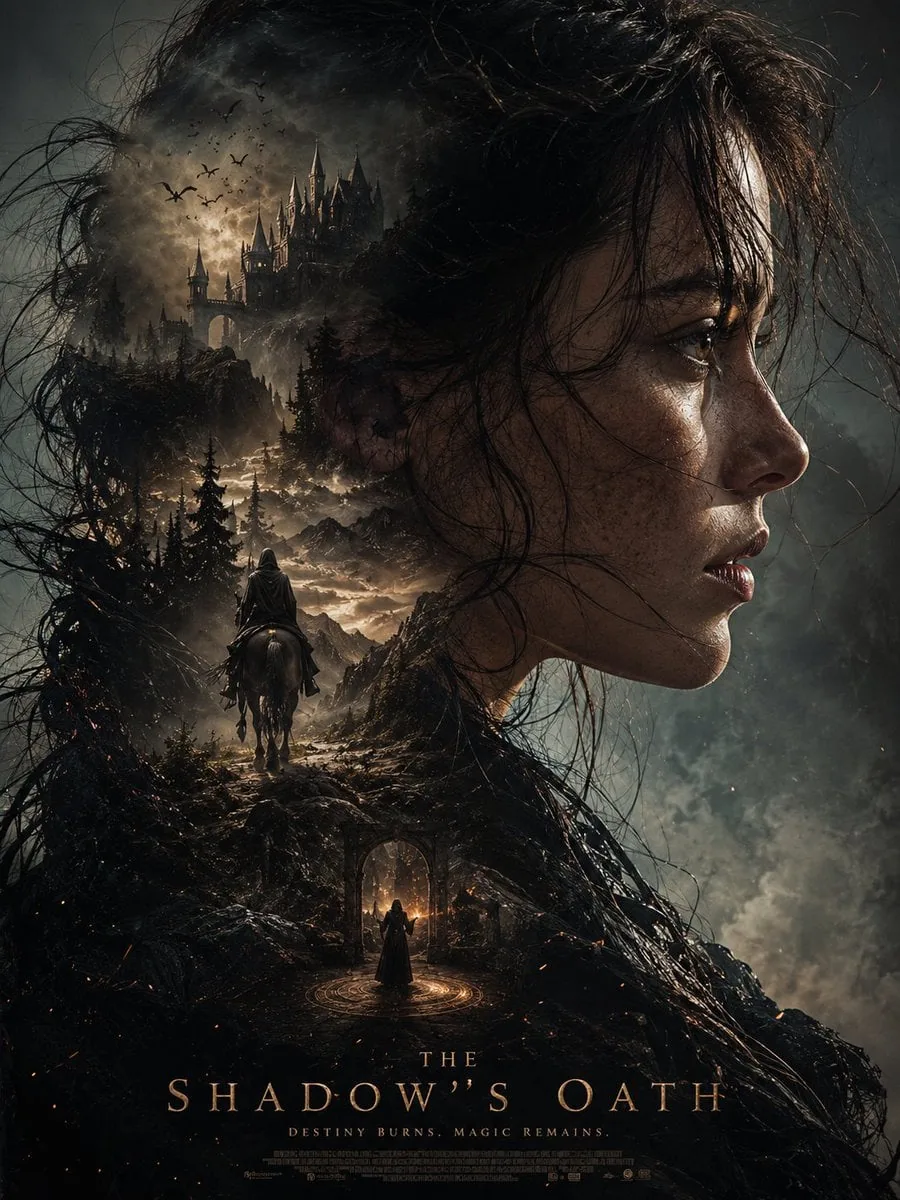 Ultra-cinematic dark fantasy poster