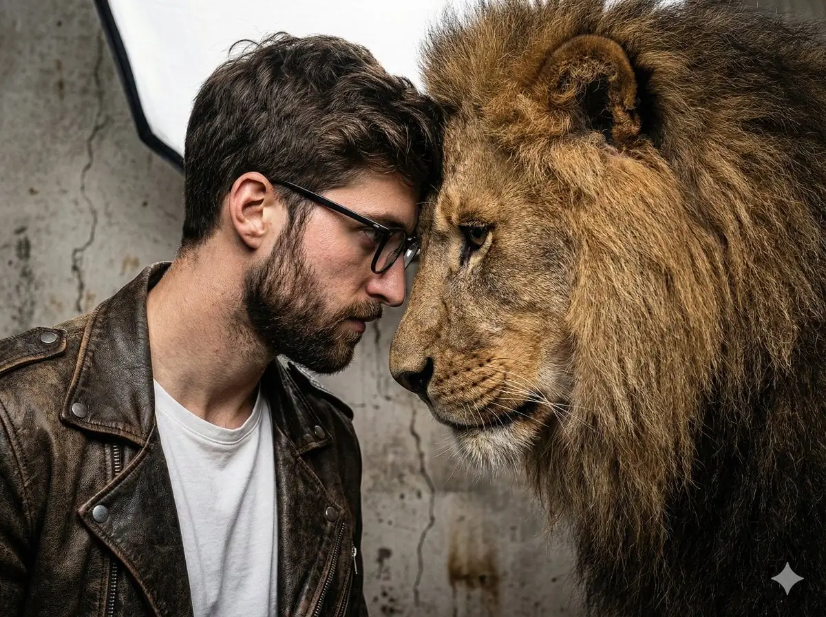 Gritty, intense portrait of a man
