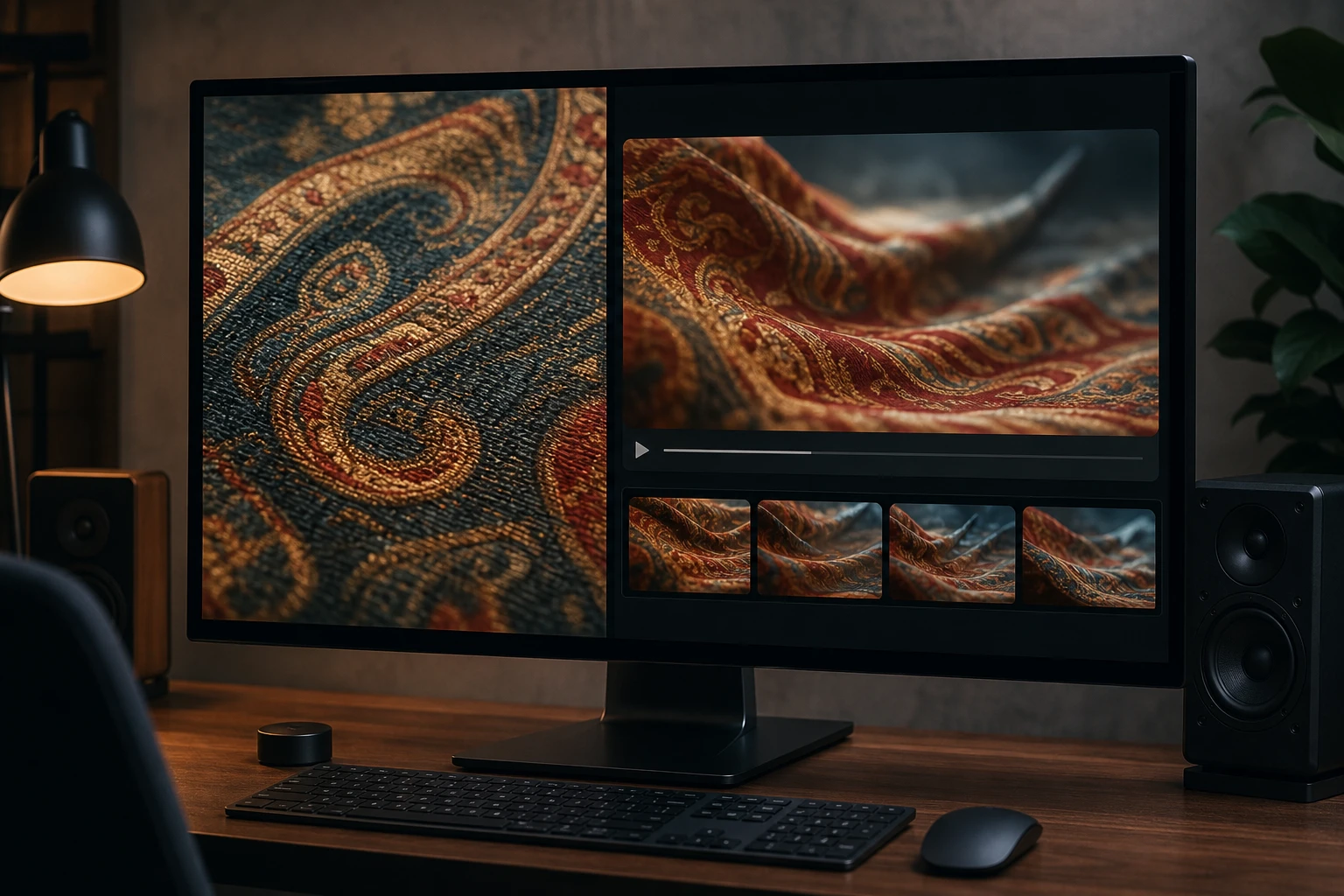 Artwork keeping surface texture through motion in the ai video generator from image interface.