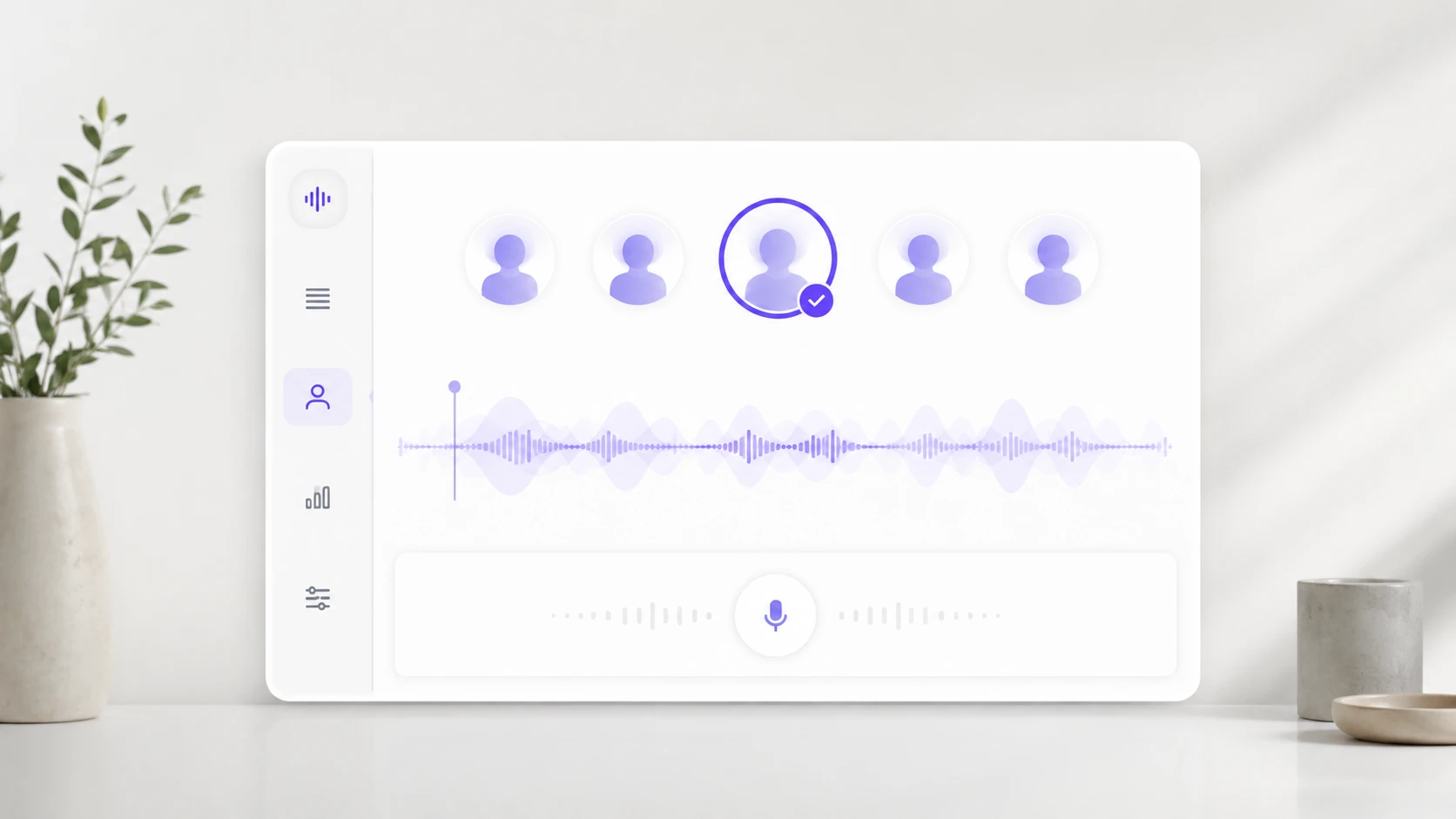 Voice library screen selecting presenter styles for 文字转语音 output