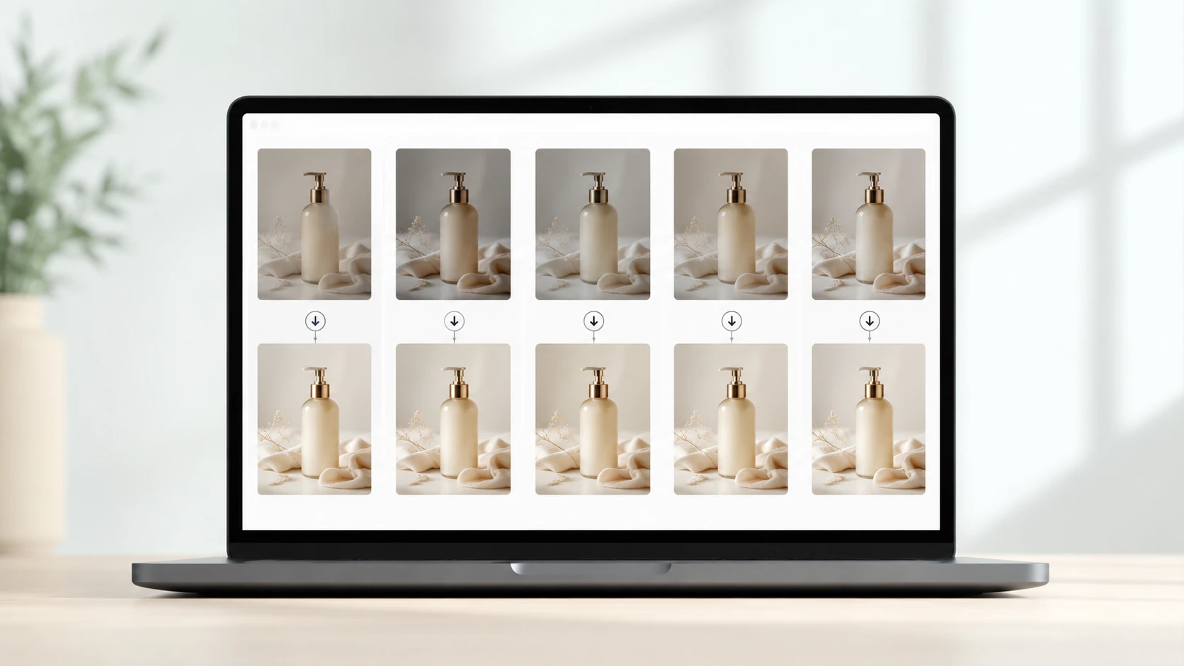 Toplu SKU klasöründe fotoğraf netleştirme sonuçlarını gösteren masaüstü