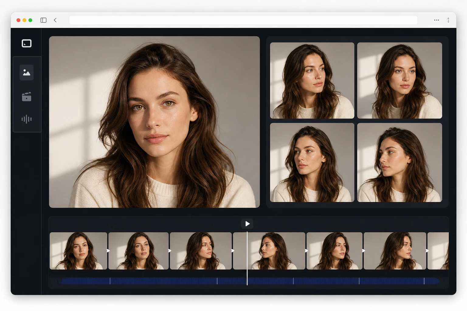 The photo to video ai engine preserving studio lighting on a face.