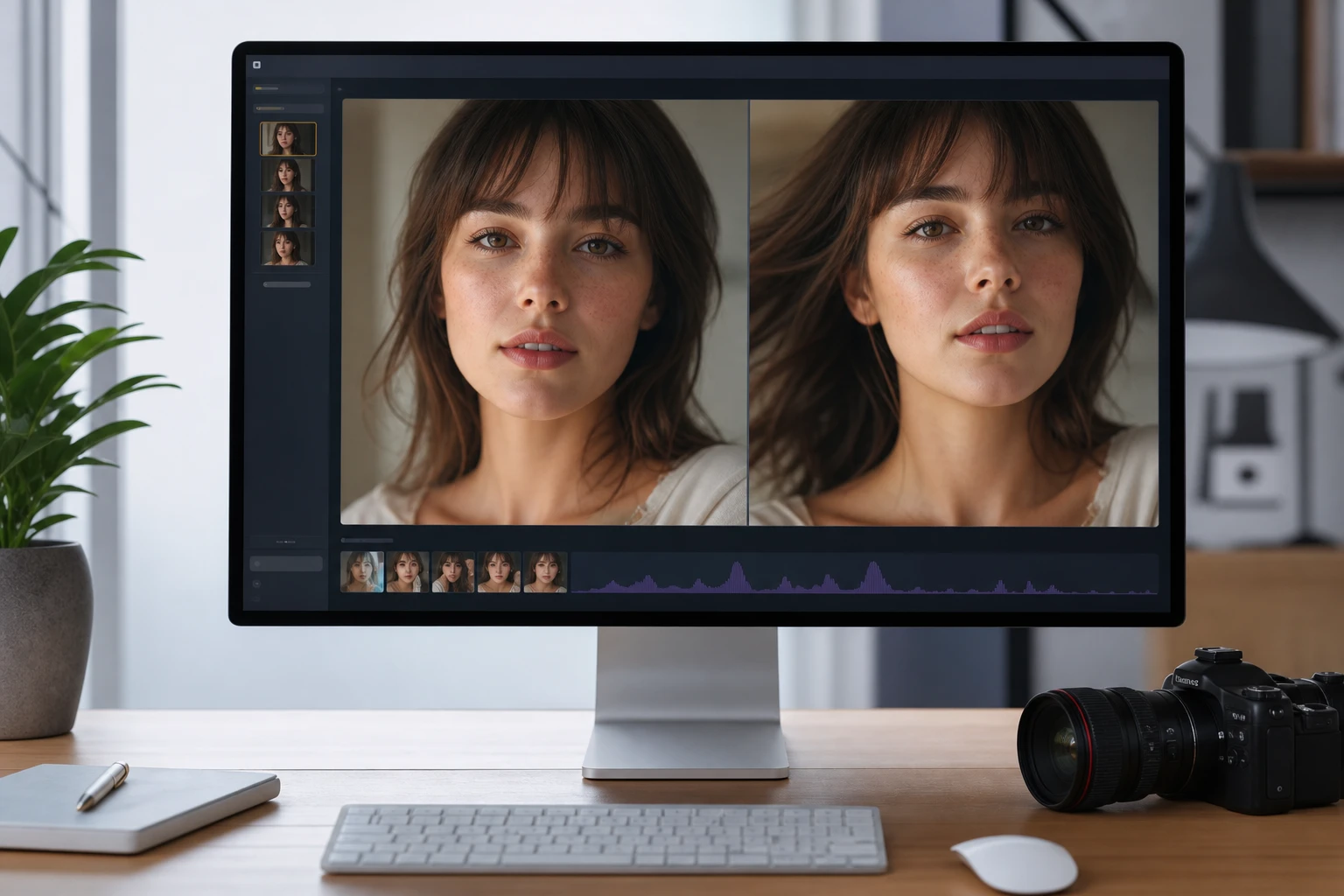 A photo to video ai process holding skin texture steady during motion.