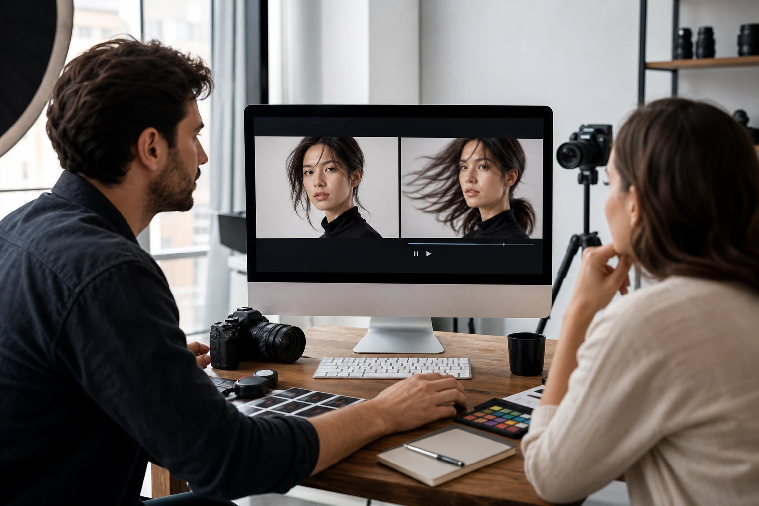 A commercial photographer uses a photo to video ai tool for client work.