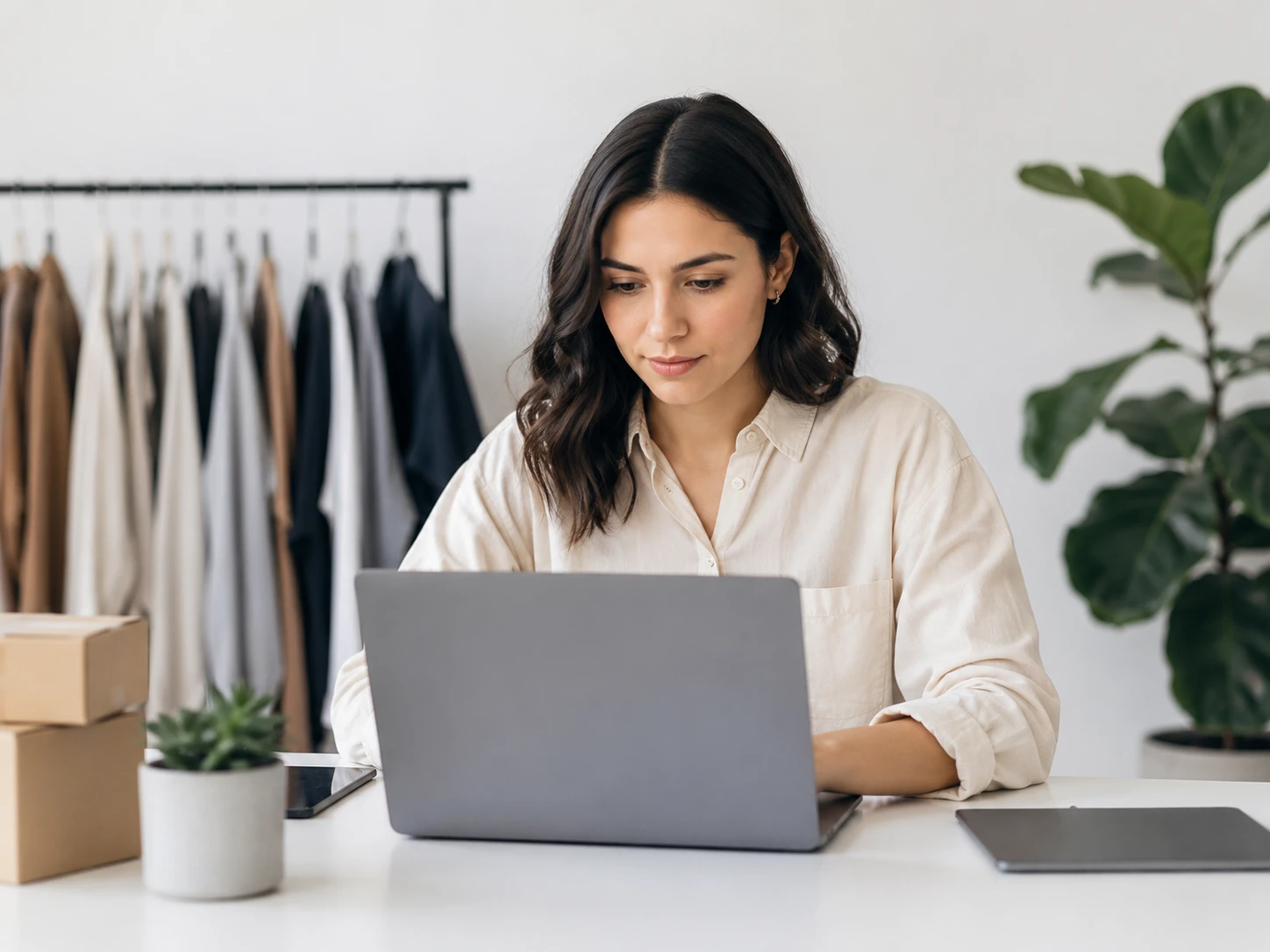 Quản lý ecommerce dùng làm nét video cho clip sản phẩm trên màn hình catalog