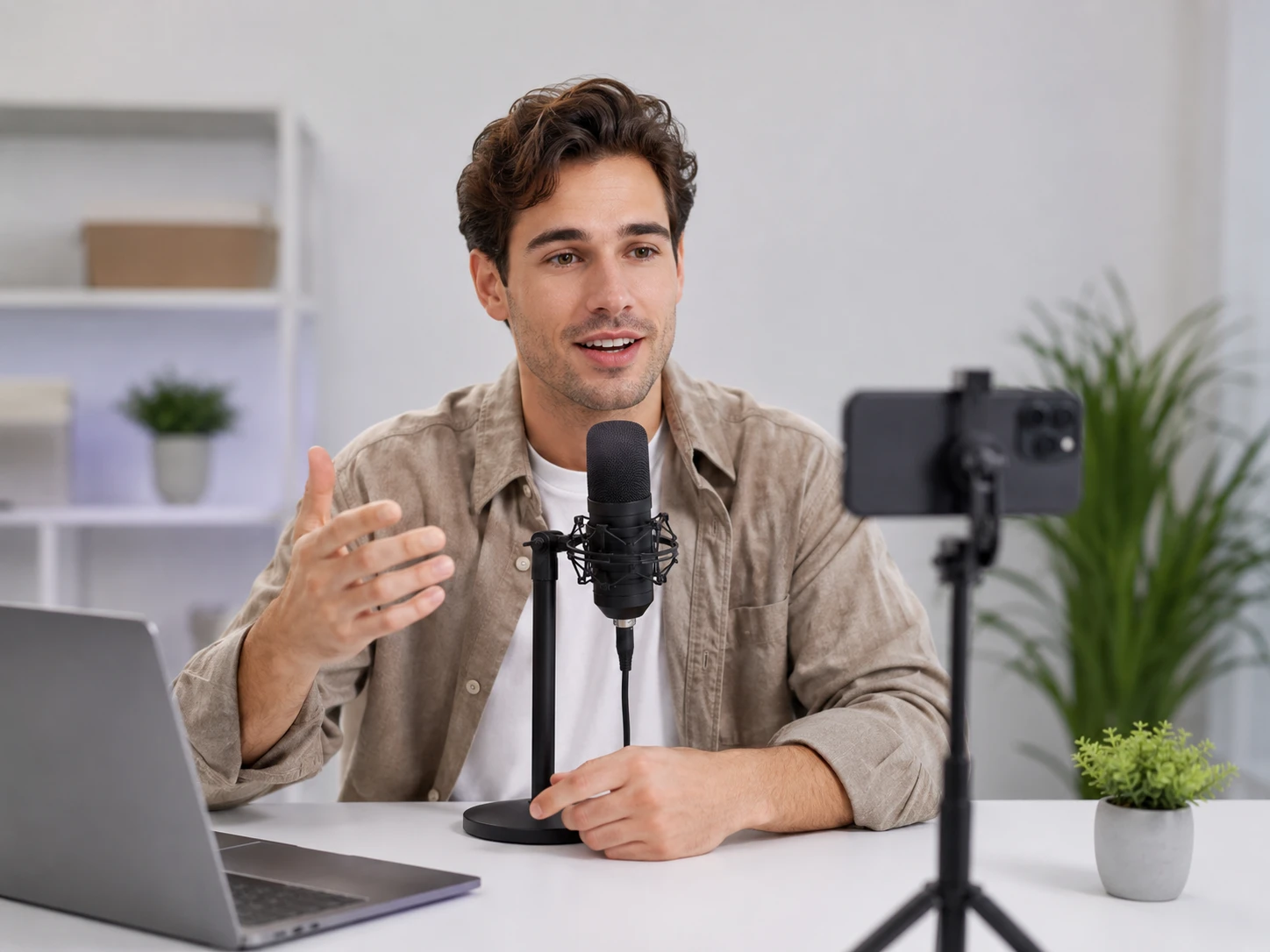 Quản lý ecommerce kiểm tra video sản phẩm sau đổi giọng nói trên bảng điều khiển