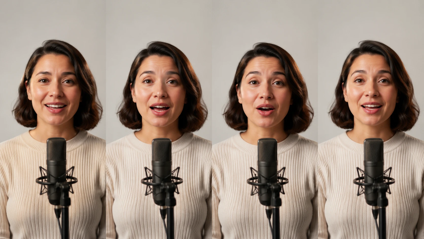 Language menu producing voice cloning narration for regional campaign audio